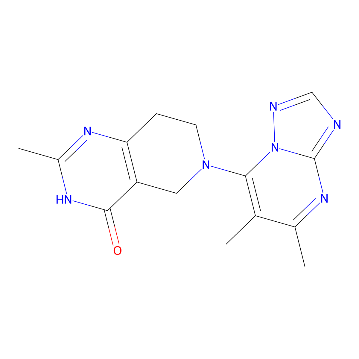 6-{5,6-dimethyl-[1,2,4]triazolo[1,5-a]pyrimidin-7-yl}-2-methyl-3H,4H,5H,6H,7H,8H-pyrido[4,3-d]pyrimidin-4-one molecular structure, CAS 3054635-21-8