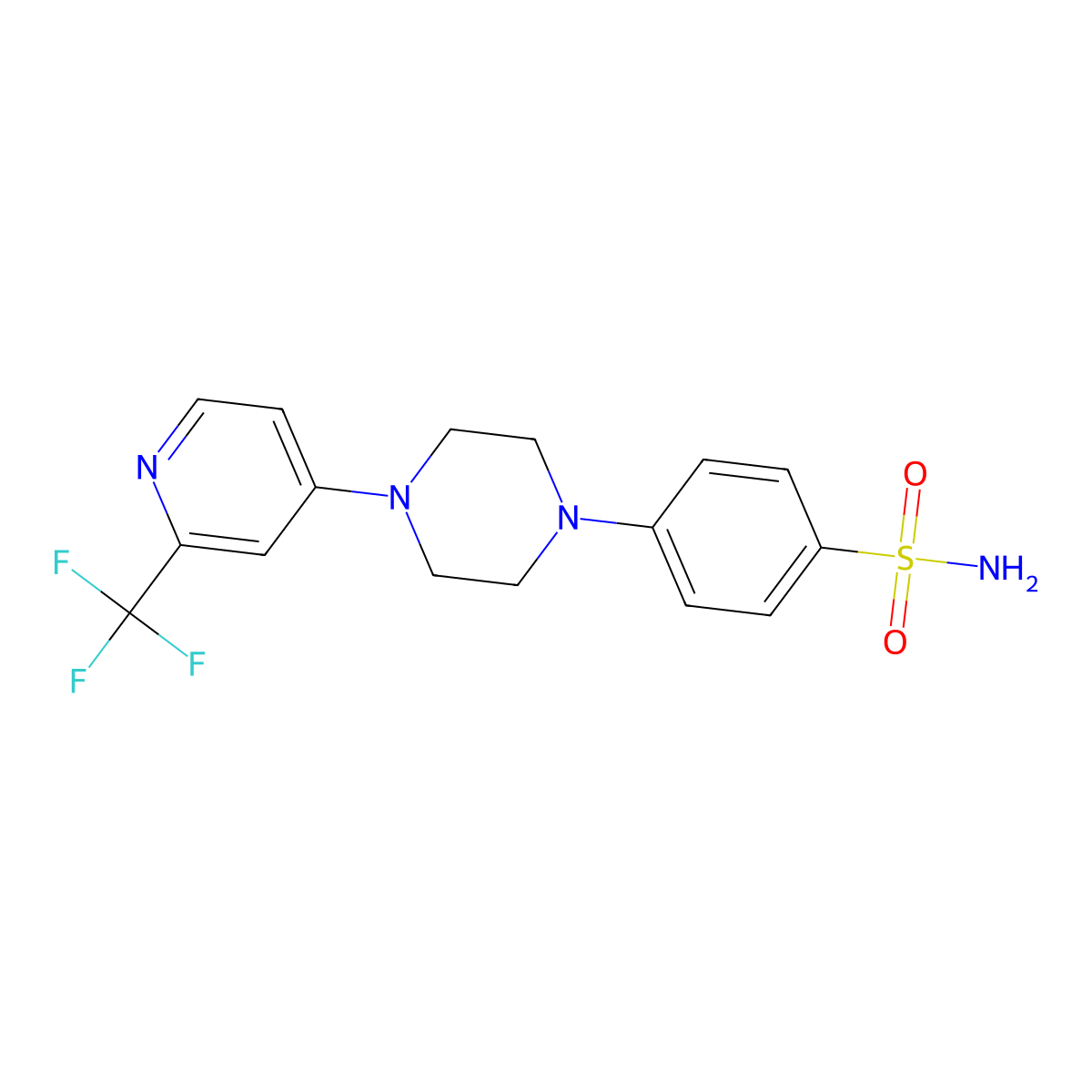 4-{4-[2-(Trifluoromethyl)pyridin-4-yl]piperazin-1-yl}benzene-1-sulfonamide molecular structure, CAS 3054635-24-1