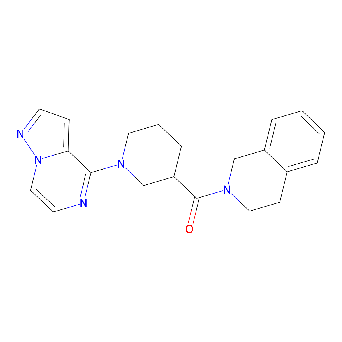 2-(1-{Pyrazolo[1,5-a]pyrazin-4-yl}piperidine-3-carbonyl)-1,2,3,4-tetrahydroisoquinoline molecular structure, CAS 3054635-25-2
