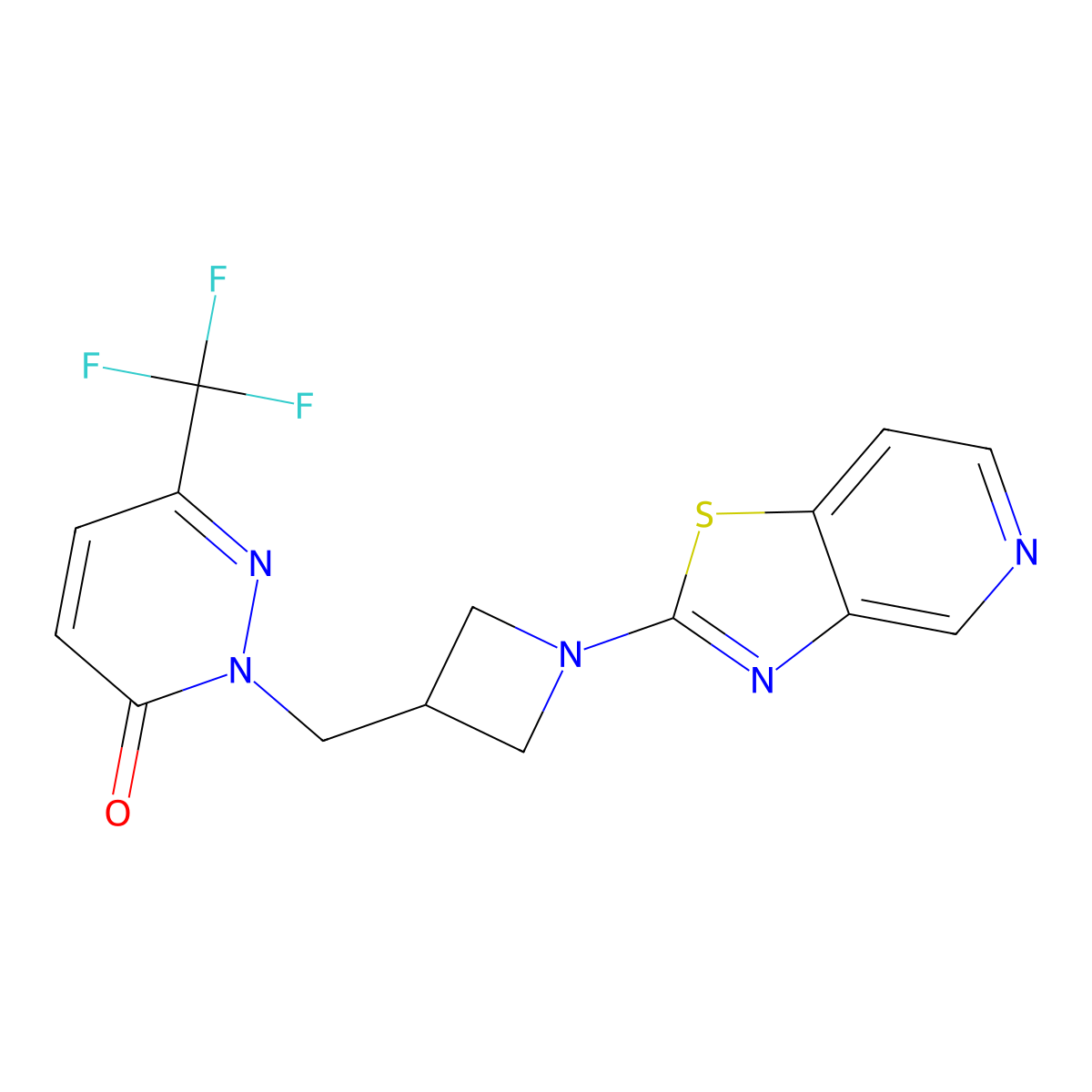 2-[(1-{[1,3]Thiazolo[4,5-c]pyridin-2-yl}azetidin-3-yl)methyl]-6-(trifluoromethyl)-2,3-dihydropyridazin-3-one molecular structure, CAS 3054635-26-3