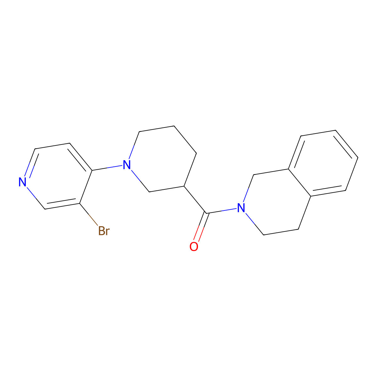 2-[1-(3-Bromopyridin-4-yl)piperidine-3-carbonyl]-1,2,3,4-tetrahydroisoquinoline molecular structure, CAS 3054635-38-7