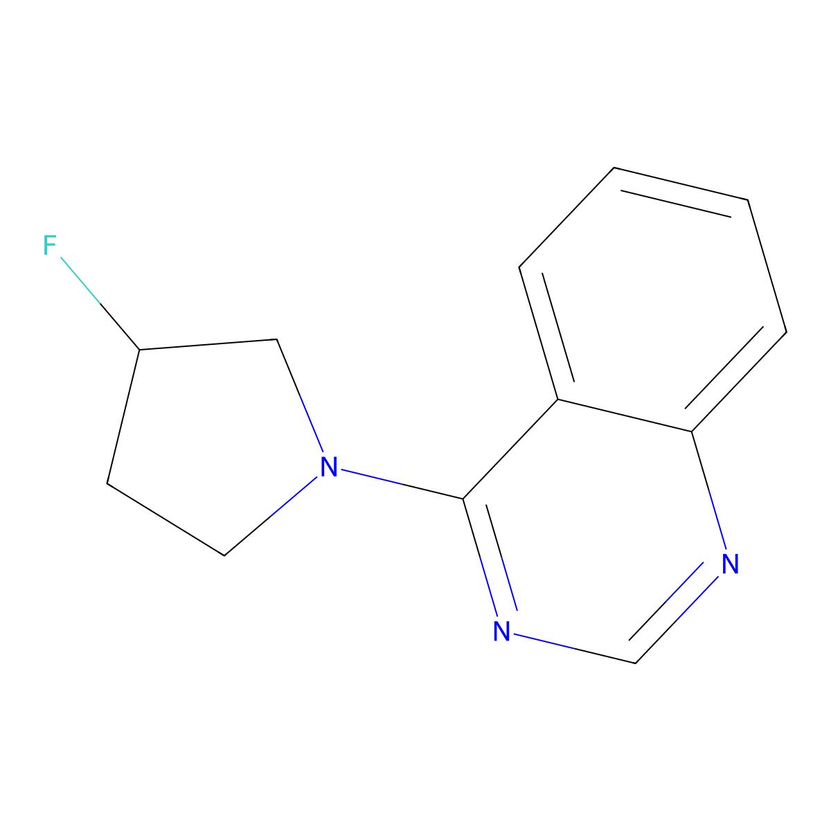 4-(3-Fluoropyrrolidin-1-yl)quinazoline molecular structure, CAS 3054635-42-3
