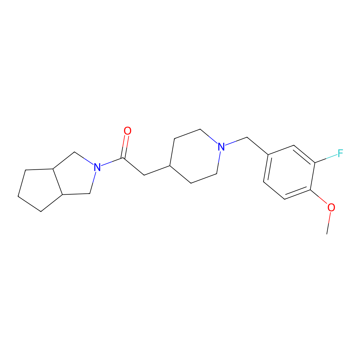 2-{1-[(3-Fluoro-4-methoxyphenyl)methyl]piperidin-4-yl}-1-{octahydrocyclopenta[c]pyrrol-2-yl}ethan-1-one molecular structure, CAS 3054635-46-7