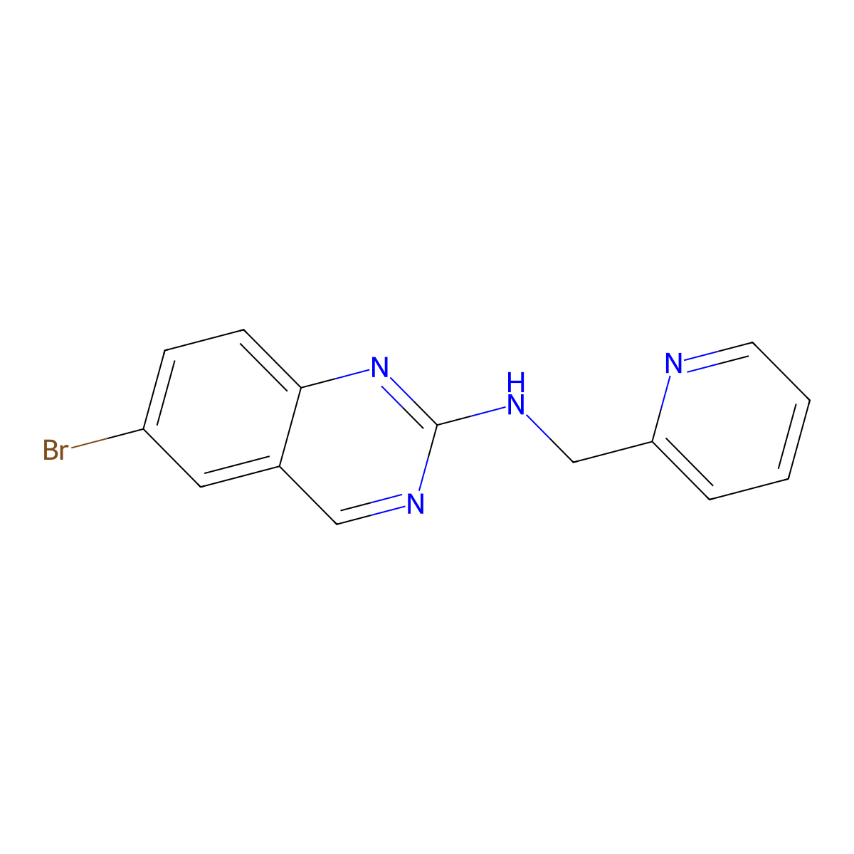 6-bromo-N-[(pyridin-2-yl)methyl]quinazolin-2-amine molecular structure, CAS 3054635-51-4