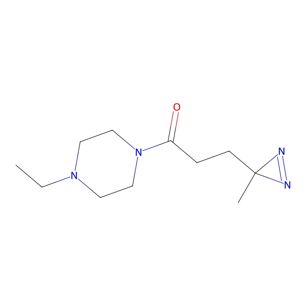 1-(4-ethylpiperazin-1-yl)-3-(3-methyl-3H-diazirin-3-yl)propan-1-one molecular structure, CAS 3054635-56-9