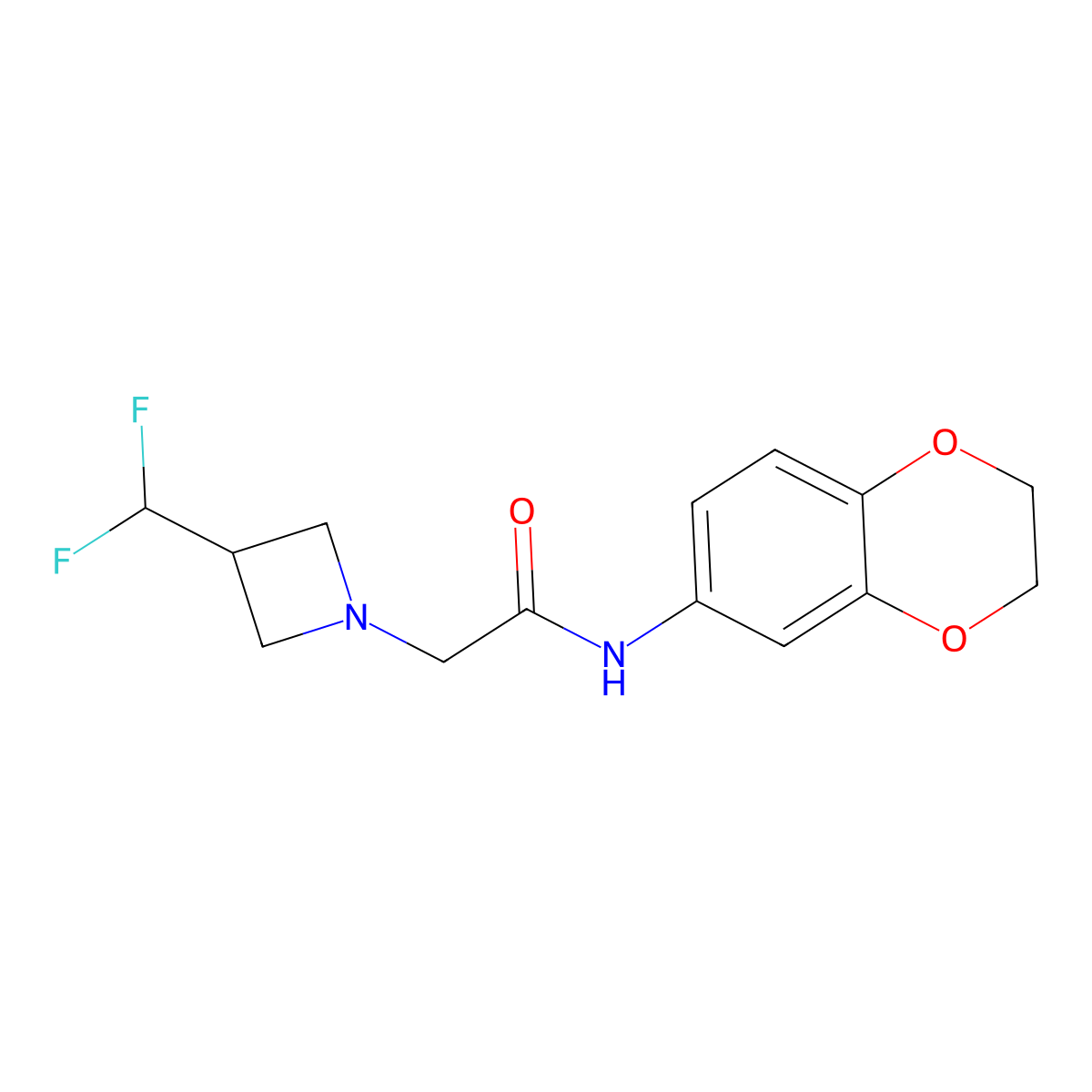 2-[3-(difluoromethyl)azetidin-1-yl]-N-(2,3-dihydro-1,4-benzodioxin-6-yl)acetamide molecular structure, CAS 3054635-61-6