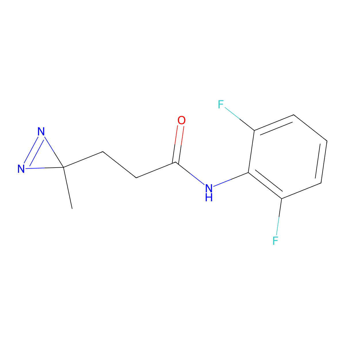 N-(2,6-difluorophenyl)-3-(3-methyl-3H-diazirin-3-yl)propanamide molecular structure, CAS 3054635-71-8