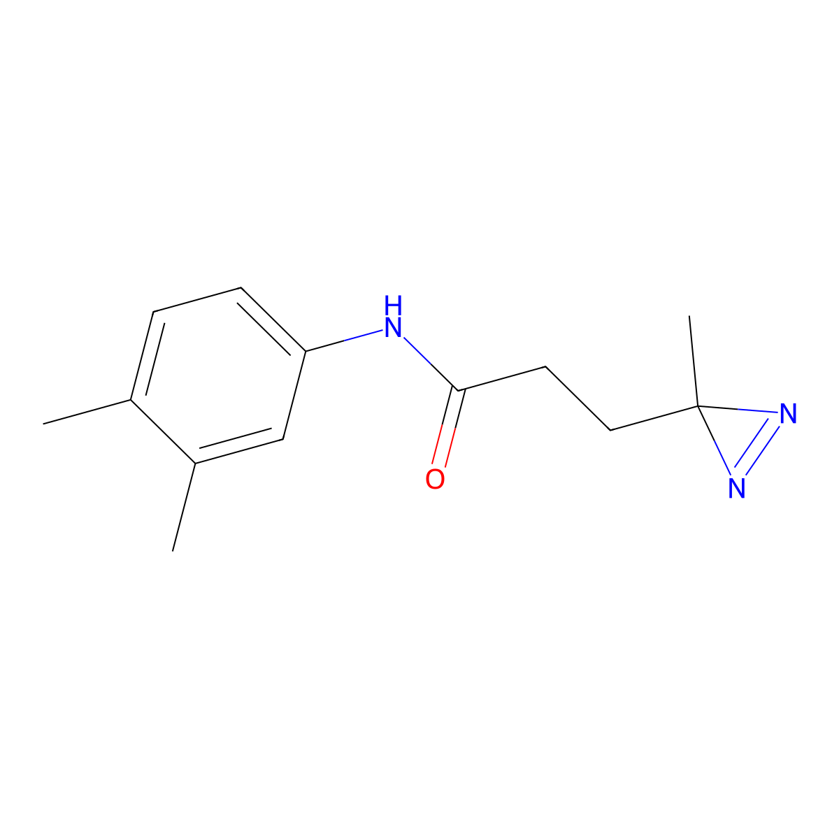 N-(3,4-dimethylphenyl)-3-(3-methyl-3H-diazirin-3-yl)propanamide molecular structure, CAS 3054635-72-9