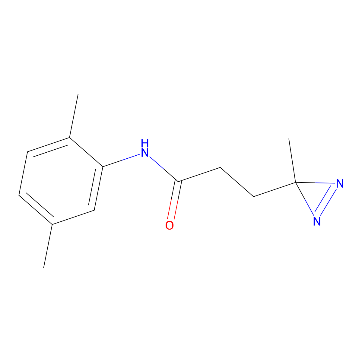 N-(2,5-dimethylphenyl)-3-(3-methyl-3H-diazirin-3-yl)propanamide molecular structure, CAS 3054635-76-3