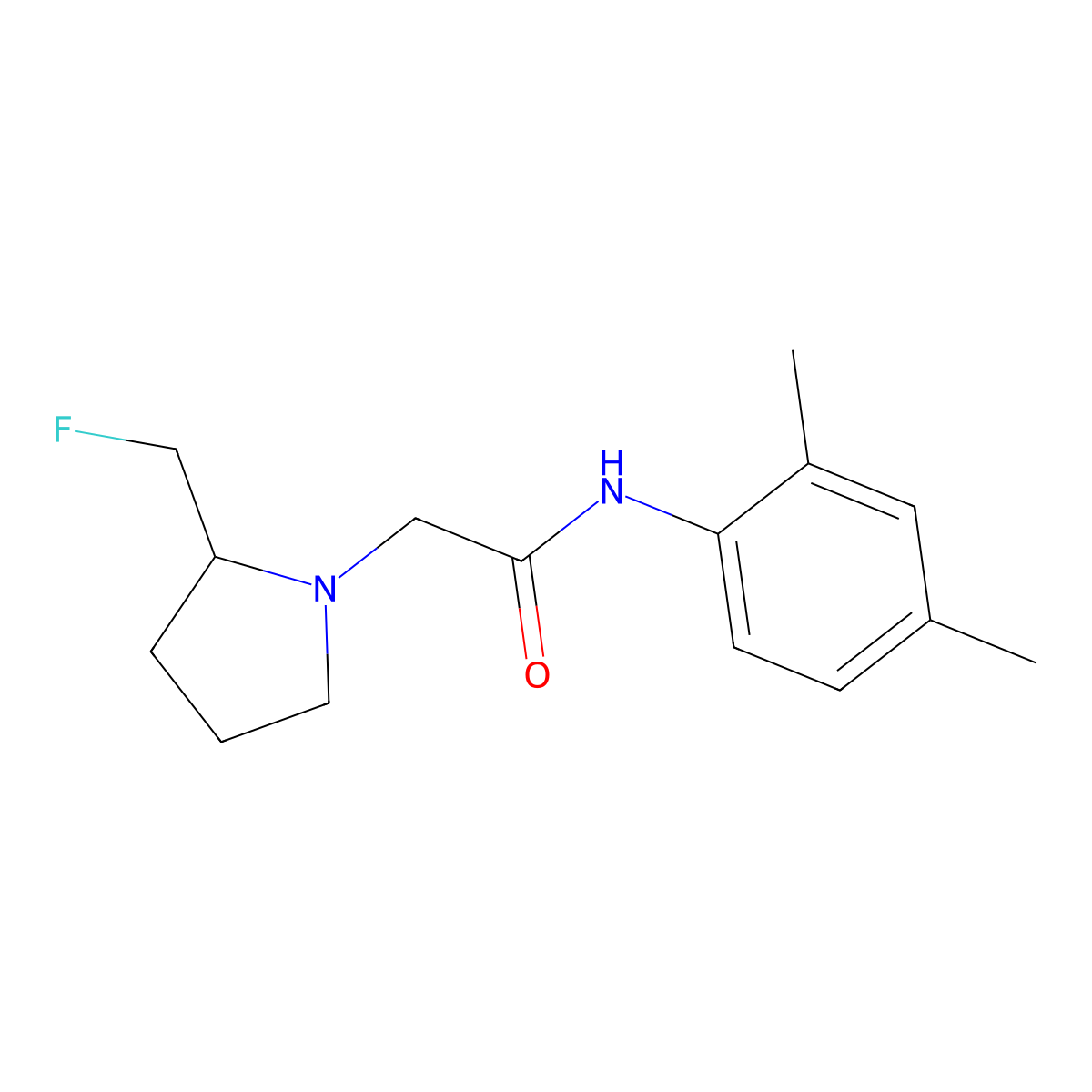 N-(2,4-dimethylphenyl)-2-[2-(fluoromethyl)pyrrolidin-1-yl]acetamide molecular structure, CAS 3054635-79-6