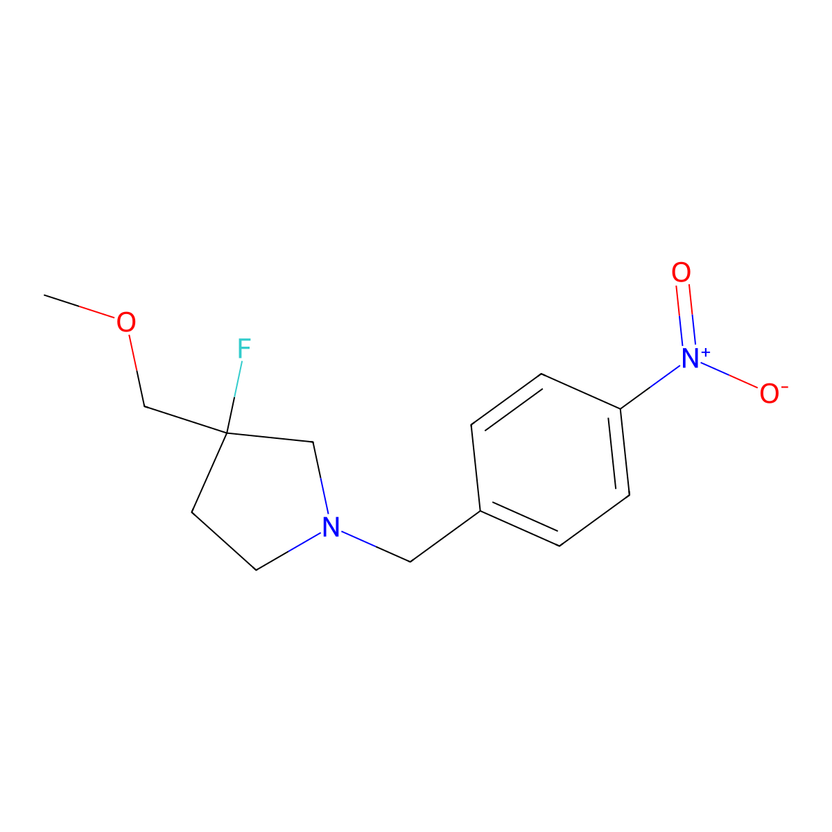 3-Fluoro-3-(methoxymethyl)-1-[(4-nitrophenyl)methyl]pyrrolidine molecular structure, CAS 3054635-88-7