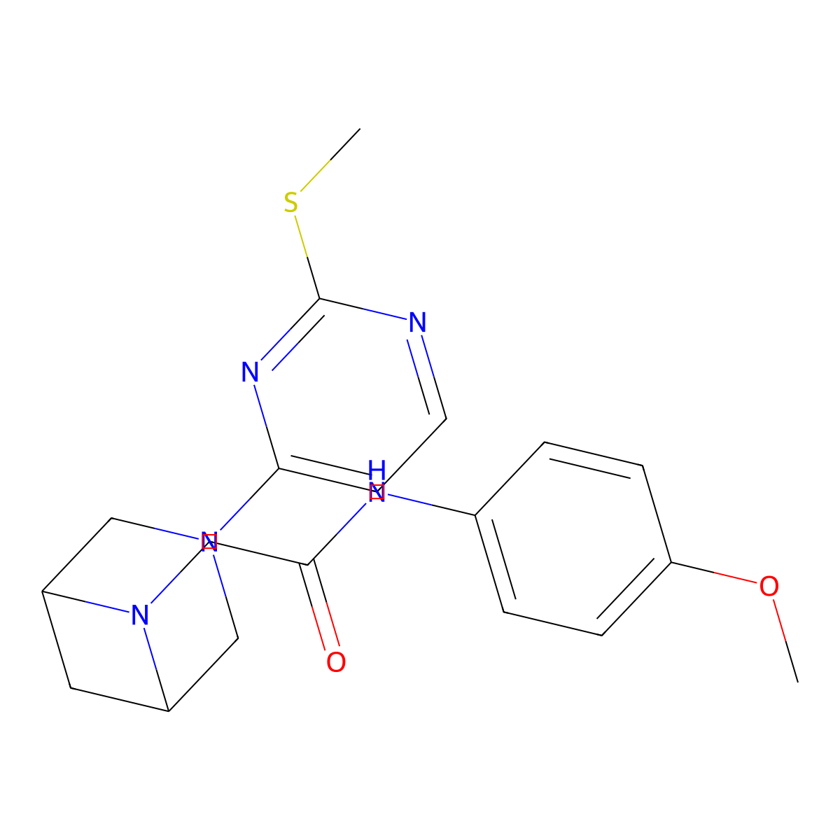 N-(4-methoxyphenyl)-2-{3-[2-(methylsulfanyl)pyrimidin-4-yl]-3,6-diazabicyclo[3.1.1]heptan-6-yl}acetamide molecular structure, CAS 3054635-94-5
