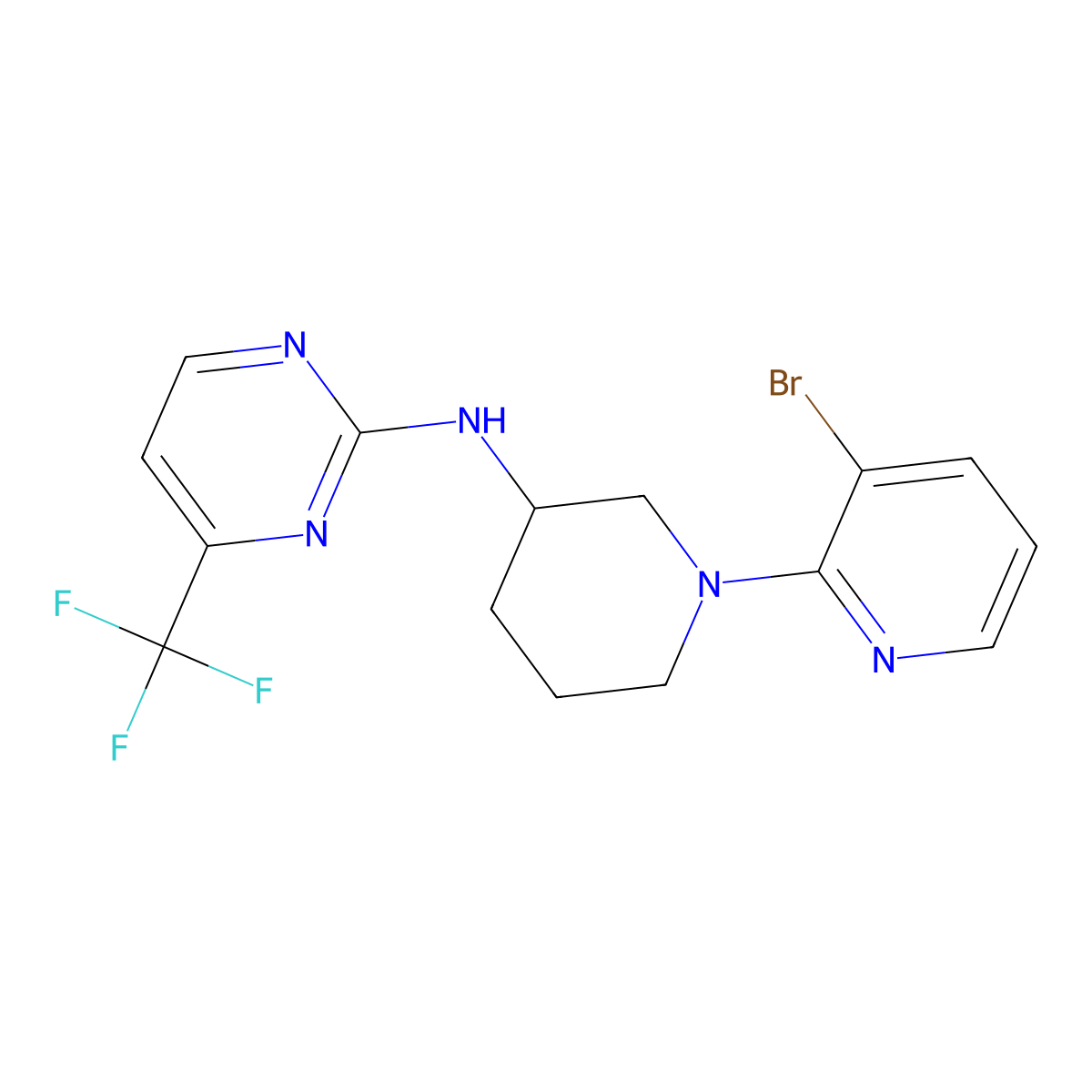 N-[1-(3-bromo-2-pyridinyl)piperidin-3-yl]-4-(trifluoromethyl)pyrimidin-2-amine molecular structure, CAS 3054635-99-0