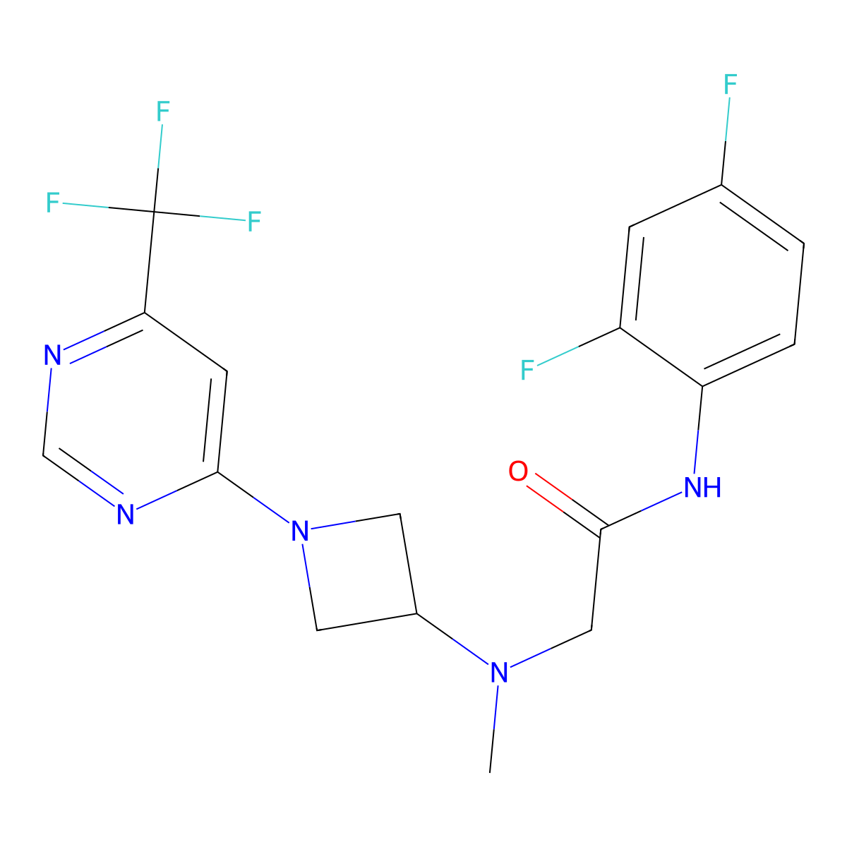 N-(2,4-difluorophenyl)-2-[methyl({1-[6-(trifluoromethyl)pyrimidin-4-yl]azetidin-3-yl})amino]acetamide molecular structure, CAS 3054636-05-1