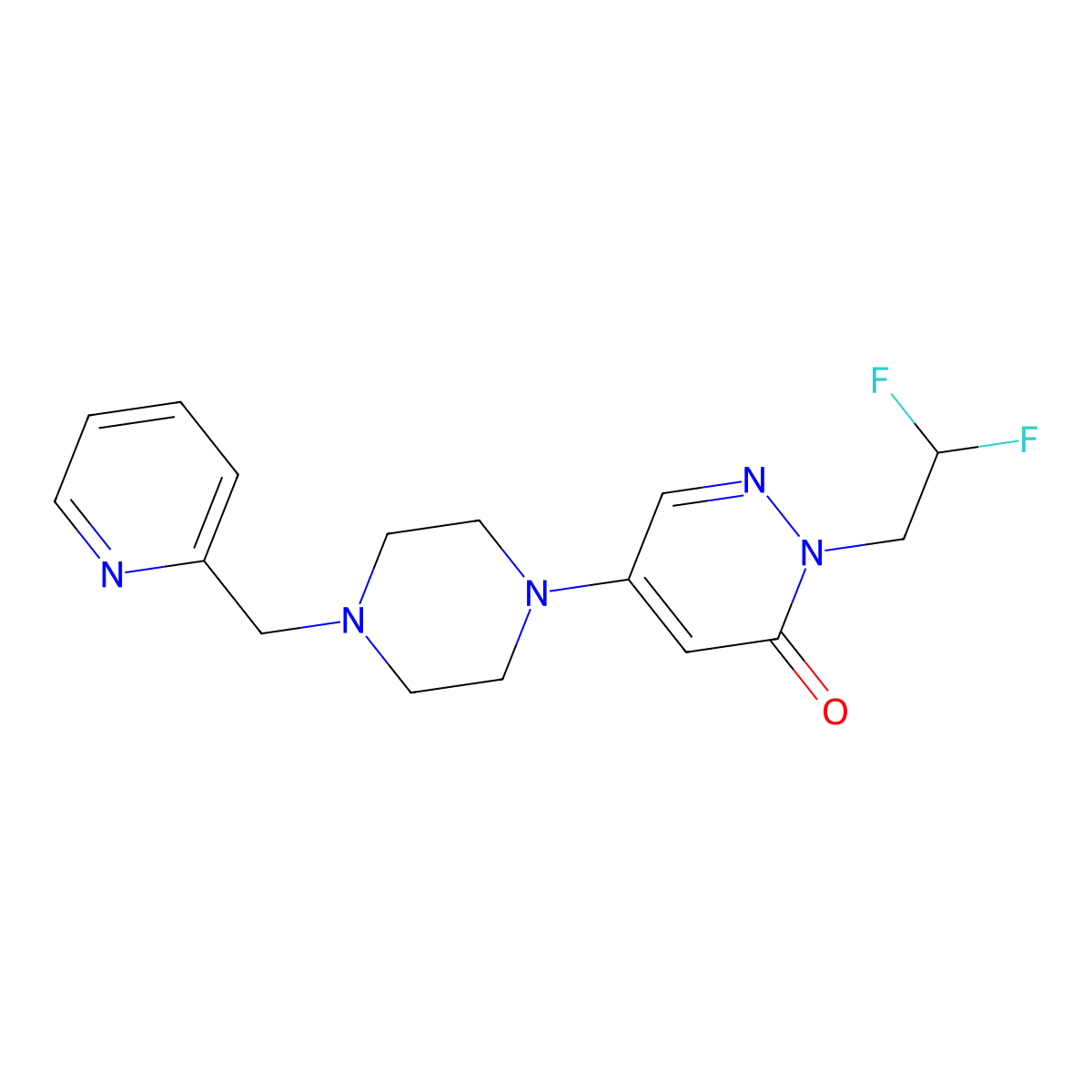 2-(2,2-Difluoroethyl)-5-{4-[(pyridin-2-yl)methyl]piperazin-1-yl}-2,3-dihydropyridazin-3-one molecular structure, CAS 3054636-14-2