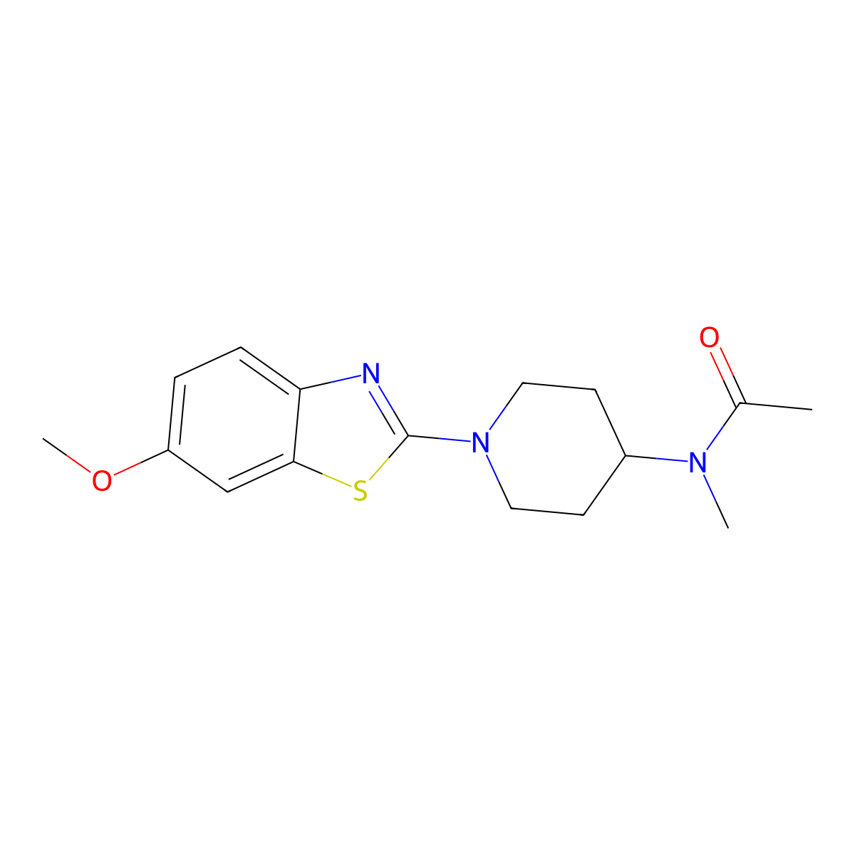 N-[1-(6-methoxy-1,3-benzothiazol-2-yl)piperidin-4-yl]-N-methylacetamide molecular structure, CAS 3054636-26-6