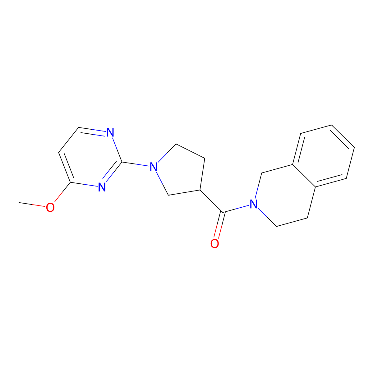 2-[1-(4-Methoxypyrimidin-2-yl)pyrrolidine-3-carbonyl]-1,2,3,4-tetrahydroisoquinoline molecular structure, CAS 3054636-39-1