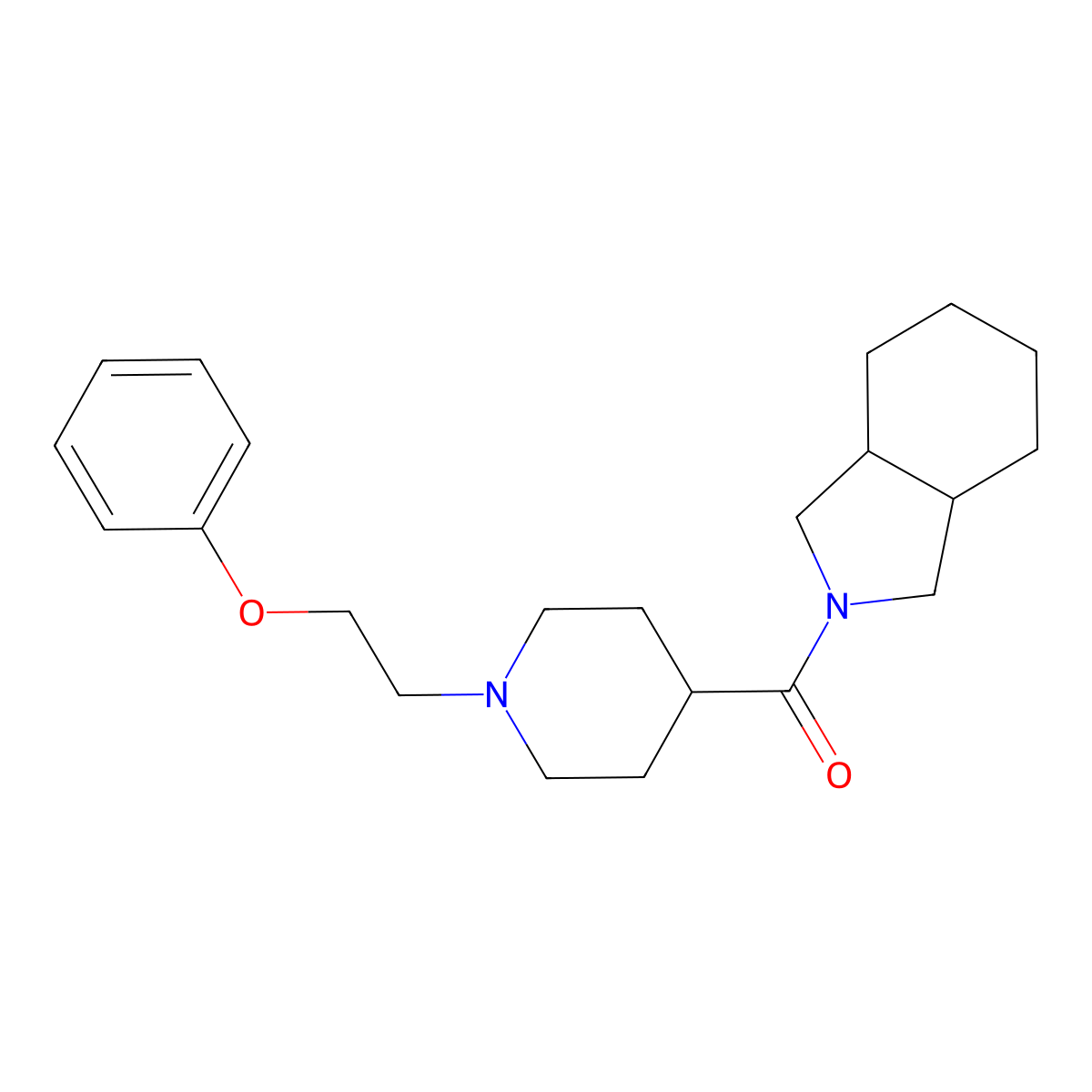 2-[1-(2-phenoxyethyl)piperidine-4-carbonyl]-octahydro-1H-isoindole molecular structure, CAS 3054636-44-8