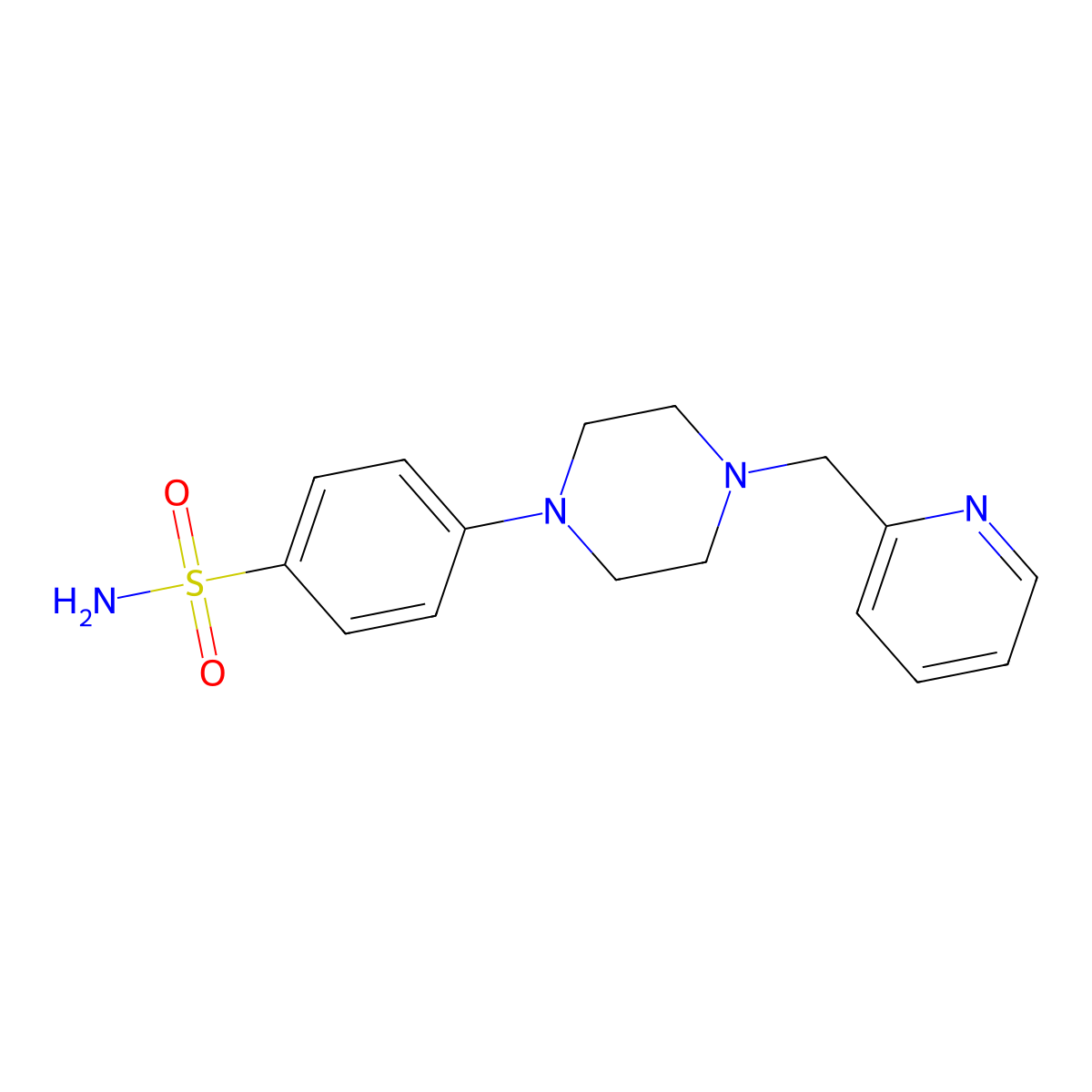 4-{4-[(Pyridin-2-yl)methyl]piperazin-1-yl}benzene-1-sulfonamide molecular structure, CAS 3054636-56-2