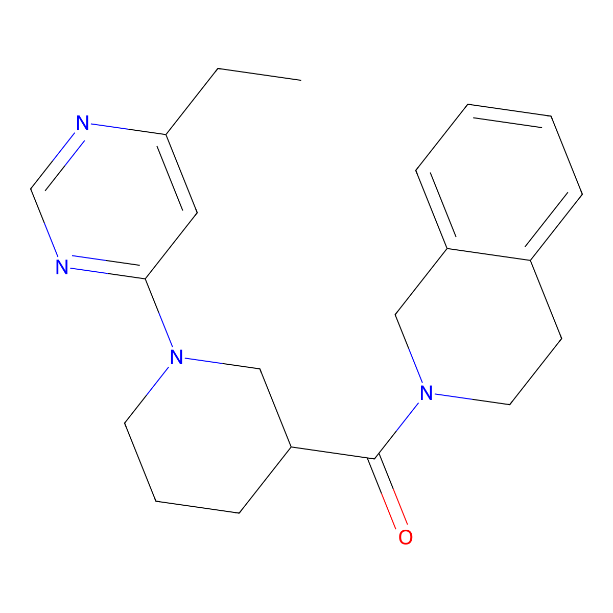 2-[1-(6-Ethylpyrimidin-4-yl)piperidine-3-carbonyl]-1,2,3,4-tetrahydroisoquinoline molecular structure, CAS 3054636-78-8