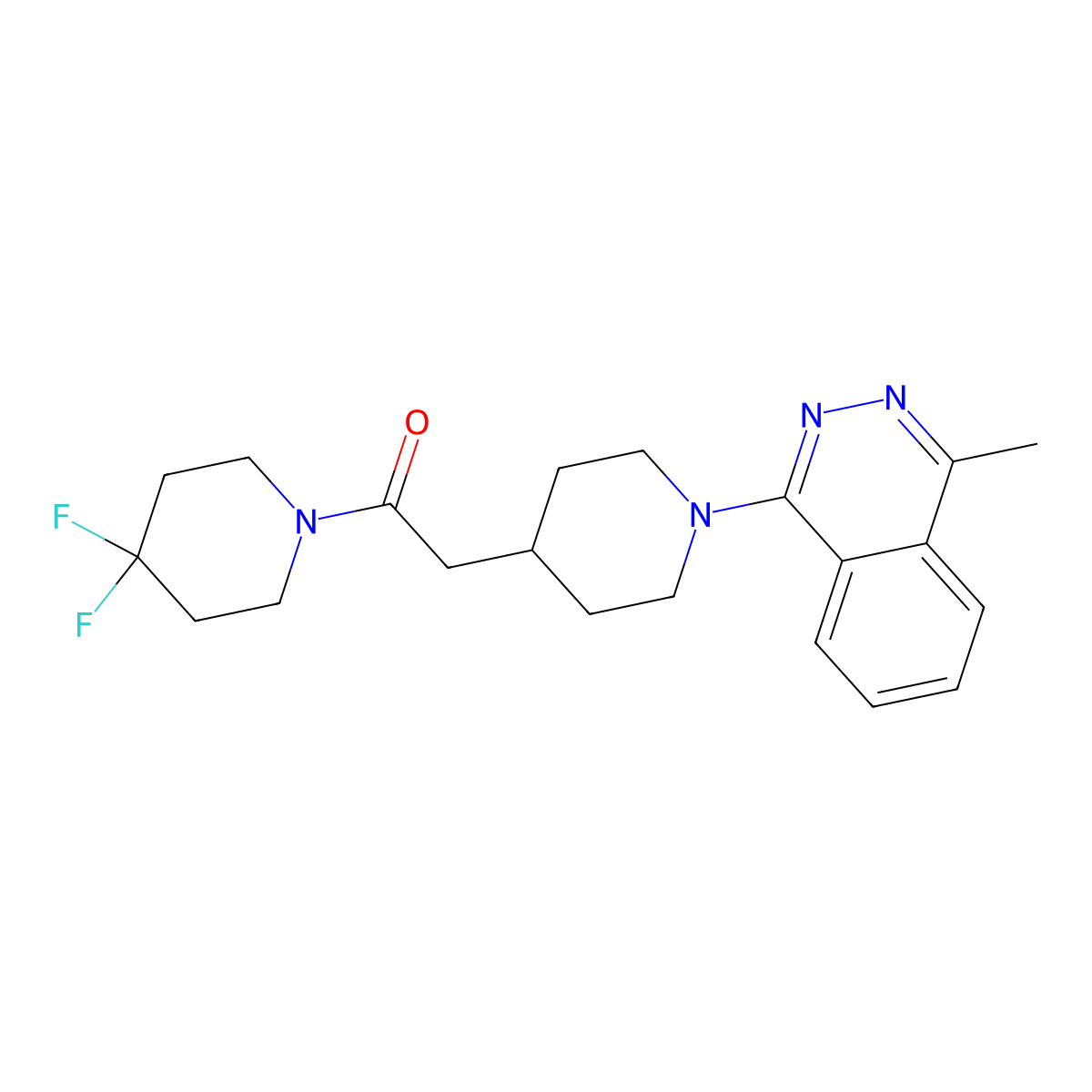 1-(4,4-Difluoropiperidin-1-yl)-2-[1-(4-methylphthalazin-1-yl)piperidin-4-yl]ethan-1-one molecular structure, CAS 3054636-79-9