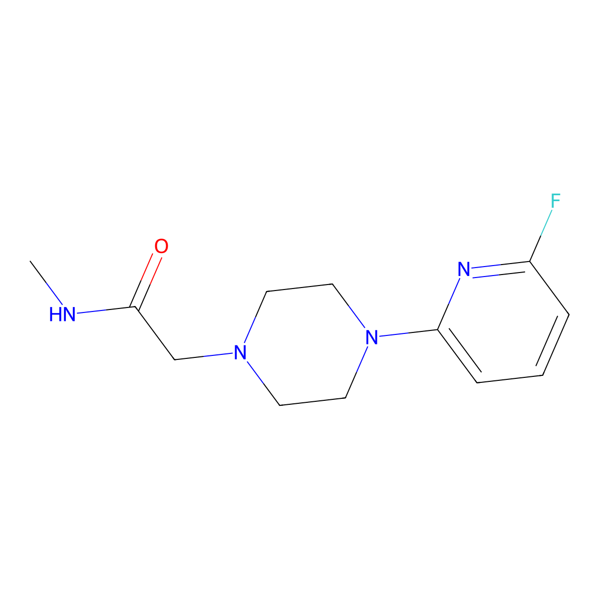 2-[4-(6-fluoropyridin-2-yl)piperazin-1-yl]-N-methylacetamide molecular structure, CAS 3054636-82-4