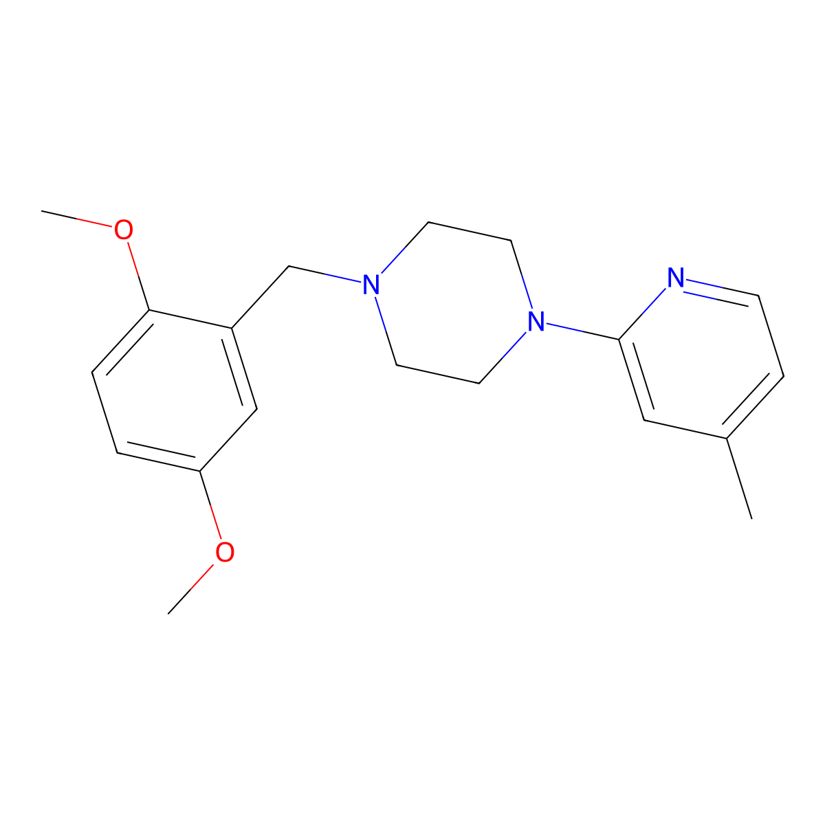 1-[(2,5-Dimethoxyphenyl)methyl]-4-(4-methylpyridin-2-yl)piperazine molecular structure, CAS 3054637-00-9