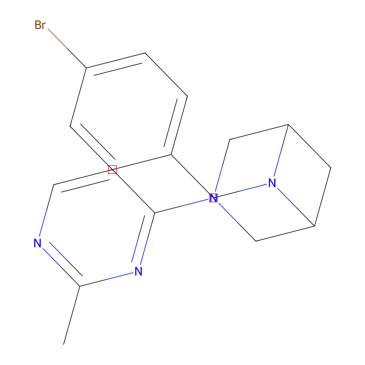 6-[(4-Bromophenyl)methyl]-3-(2-methylpyrimidin-4-yl)-3,6-diazabicyclo[3.1.1]heptane molecular structure, CAS 3054637-02-1