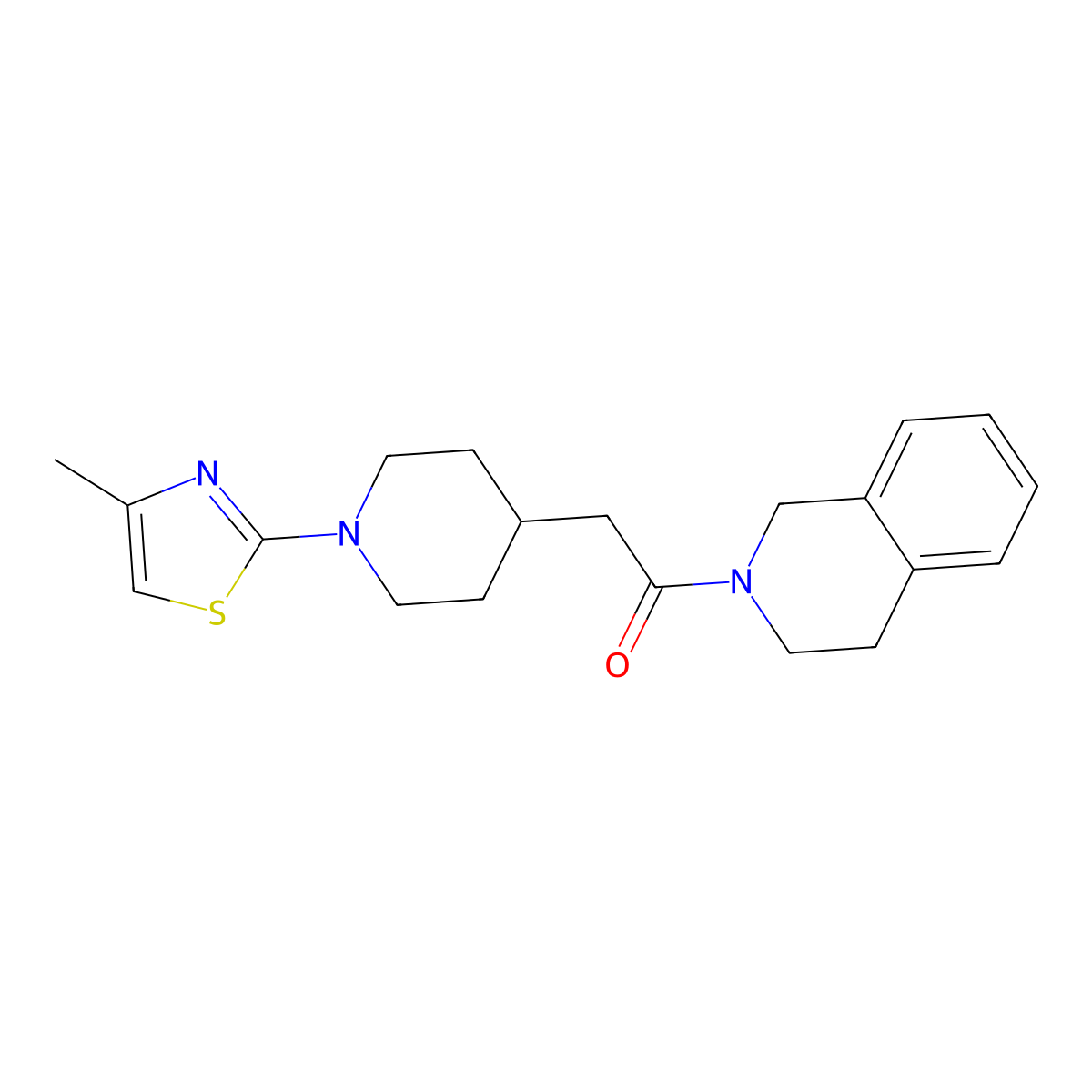 2-[1-(4-Methyl-1,3-thiazol-2-yl)piperidin-4-yl]-1-(1,2,3,4-tetrahydroisoquinolin-2-yl)ethan-1-one molecular structure, CAS 3054637-03-2