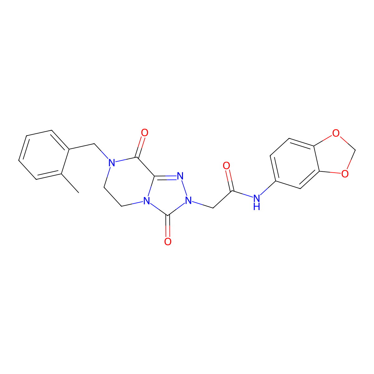 N-(2H-1,3-benzodioxol-5-yl)-2-{7-[(2-methylphenyl)methyl]-3,8-dioxo-2H,3H,5H,6H,7H,8H-[1,2,4]triazolo[4,3-a]pyrazin-2-yl}acetamide molecular structure, CAS 3054637-08-7