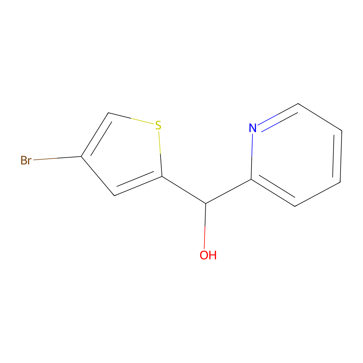(4-Bromothiophen-2-yl)(pyridin-2-yl)methanol molecular structure, CAS 3054637-10-1