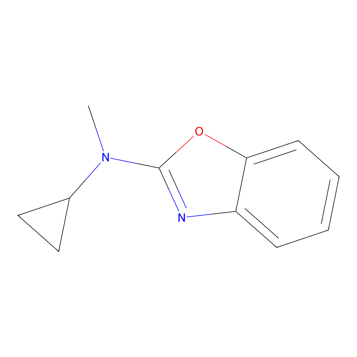N-cyclopropyl-N-methyl-1,3-benzoxazol-2-amine molecular structure, CAS 3054637-15-6