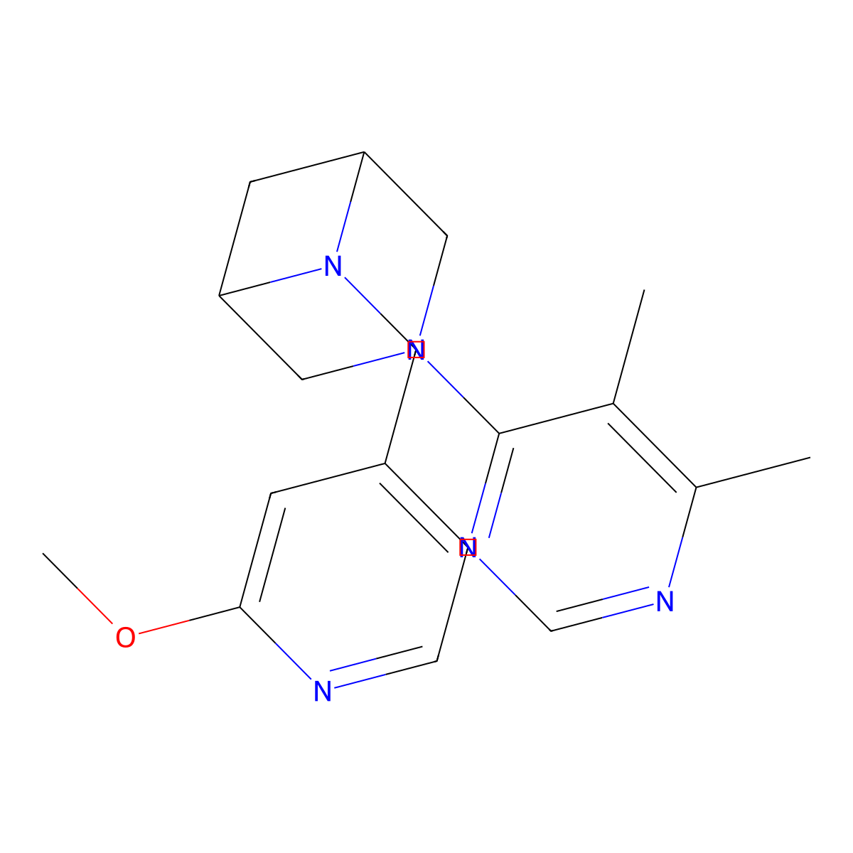 3-(5,6-Dimethylpyrimidin-4-yl)-6-[(2-methoxypyridin-4-yl)methyl]-3,6-diazabicyclo[3.1.1]heptane molecular structure, CAS 3054637-16-7