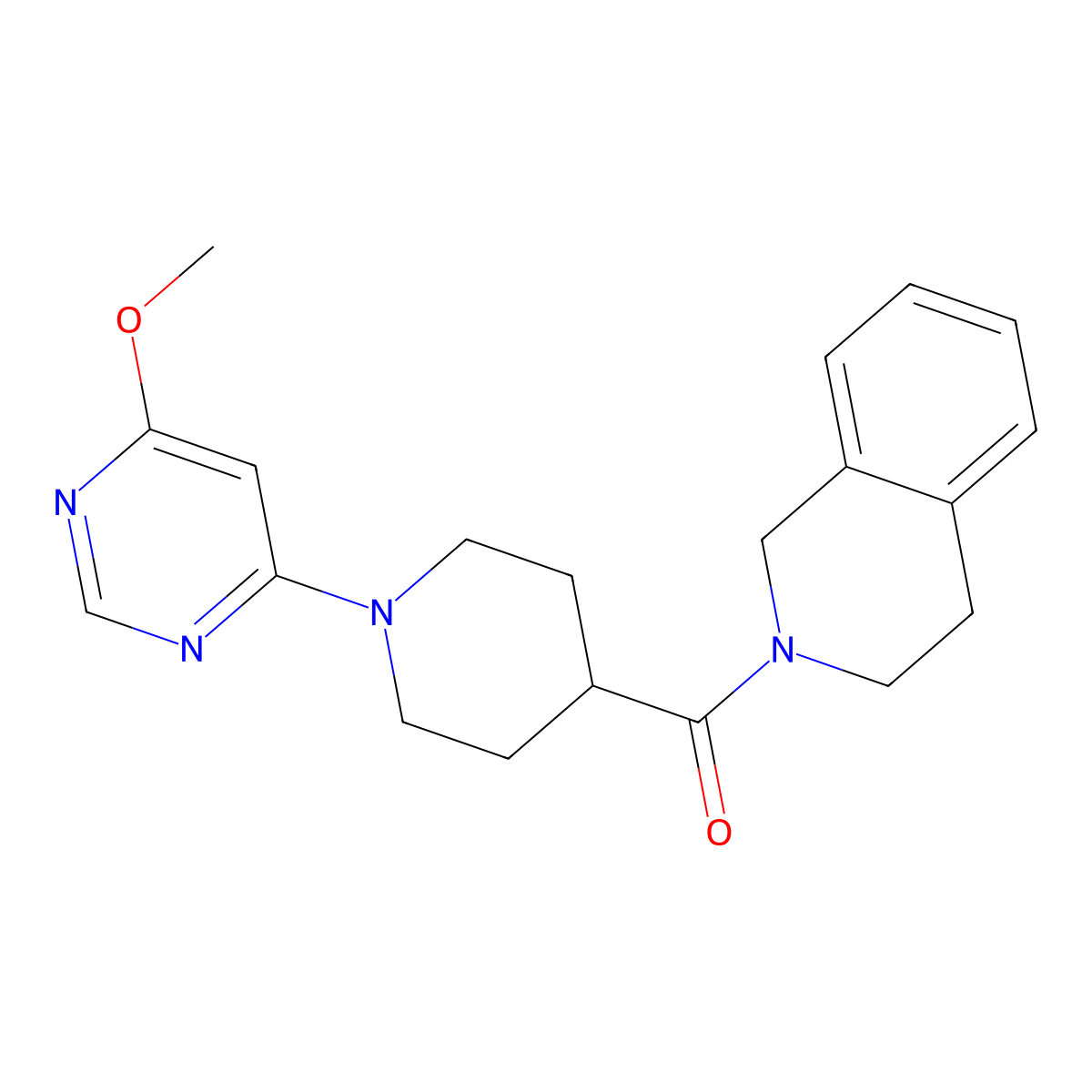 2-[1-(6-Methoxypyrimidin-4-yl)piperidine-4-carbonyl]-1,2,3,4-tetrahydroisoquinoline molecular structure, CAS 3054637-20-3