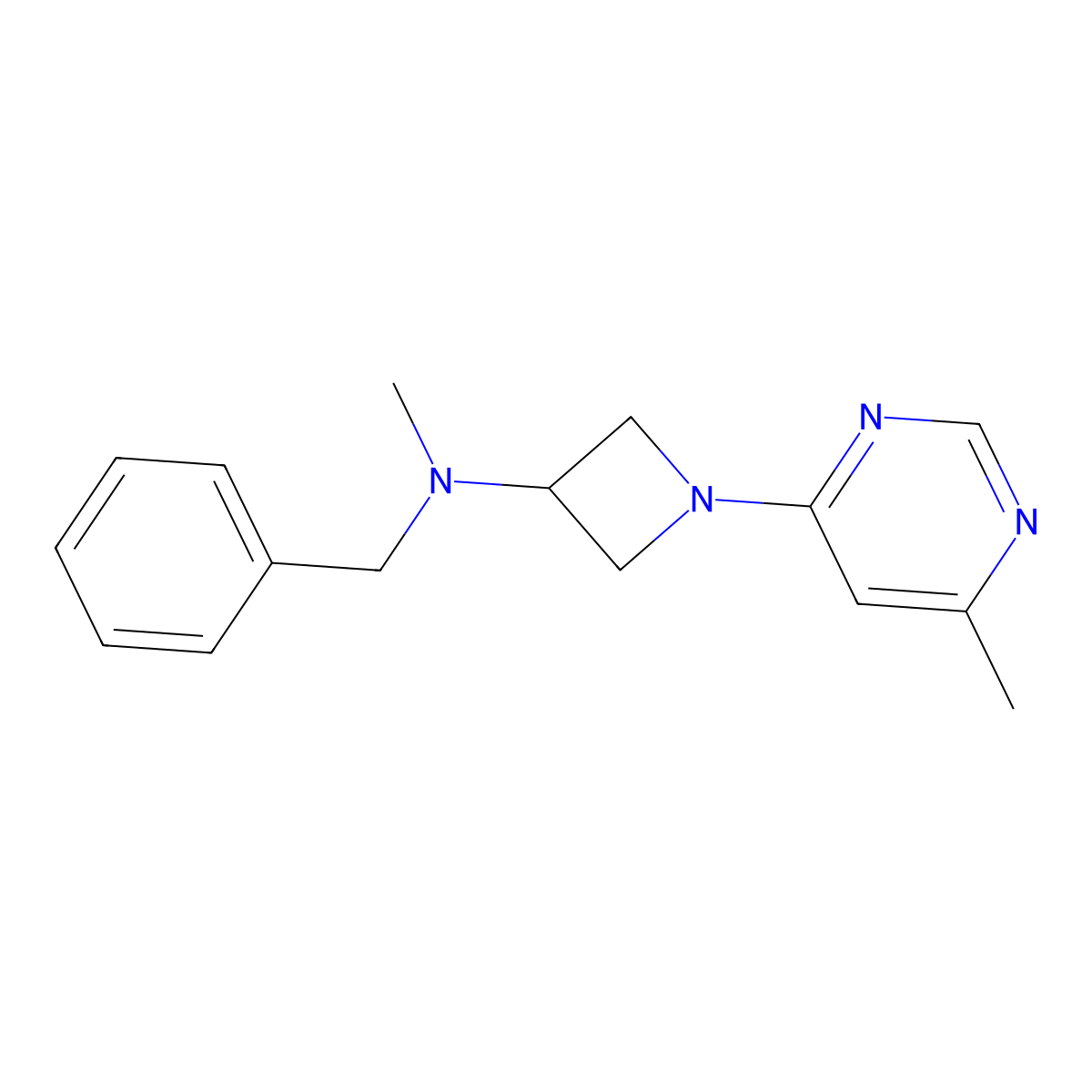 N-benzyl-N-methyl-1-(6-methylpyrimidin-4-yl)azetidin-3-amine molecular structure, CAS 3054637-21-4