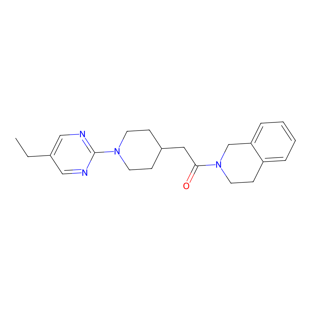 2-[1-(5-Ethylpyrimidin-2-yl)piperidin-4-yl]-1-(1,2,3,4-tetrahydroisoquinolin-2-yl)ethan-1-one molecular structure, CAS 3054637-22-5