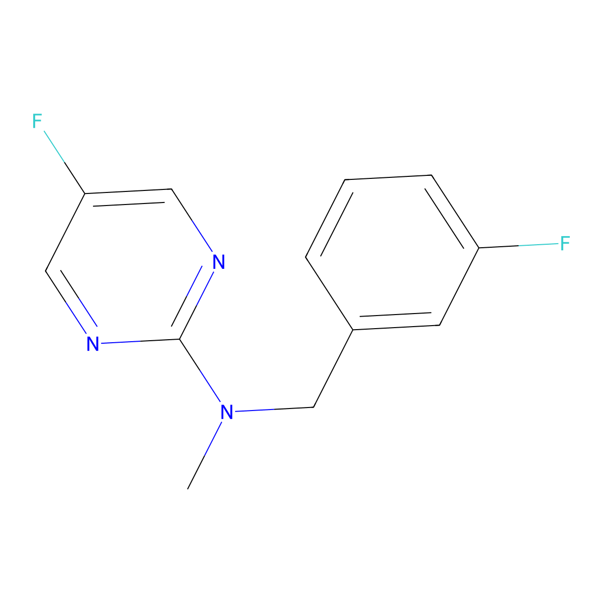 5-fluoro-N-[(3-fluorophenyl)methyl]-N-methylpyrimidin-2-amine molecular structure, CAS 3054637-27-0