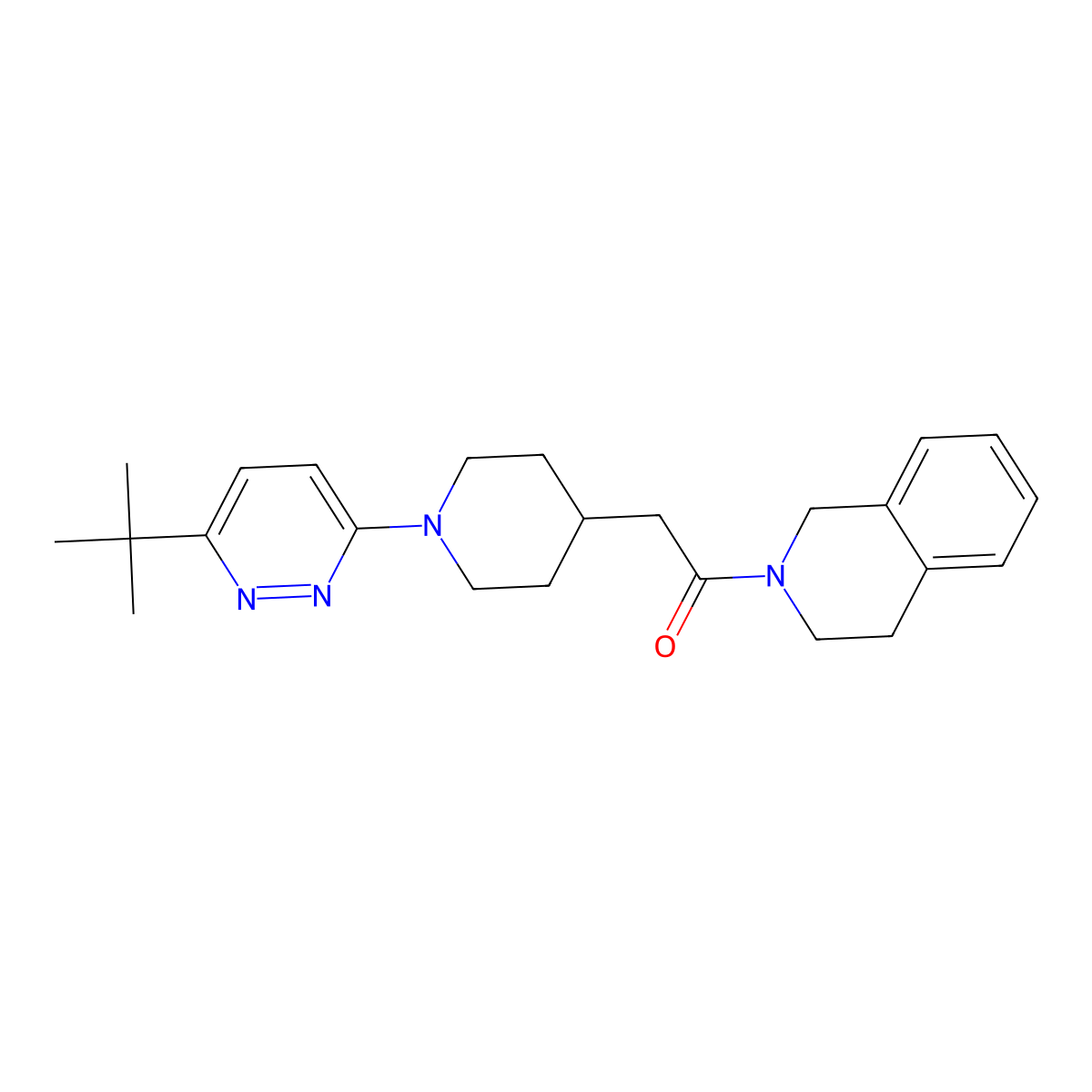 2-[1-(6-Tert-butylpyridazin-3-yl)piperidin-4-yl]-1-(1,2,3,4-tetrahydroisoquinolin-2-yl)ethan-1-one molecular structure, CAS 3054637-37-2