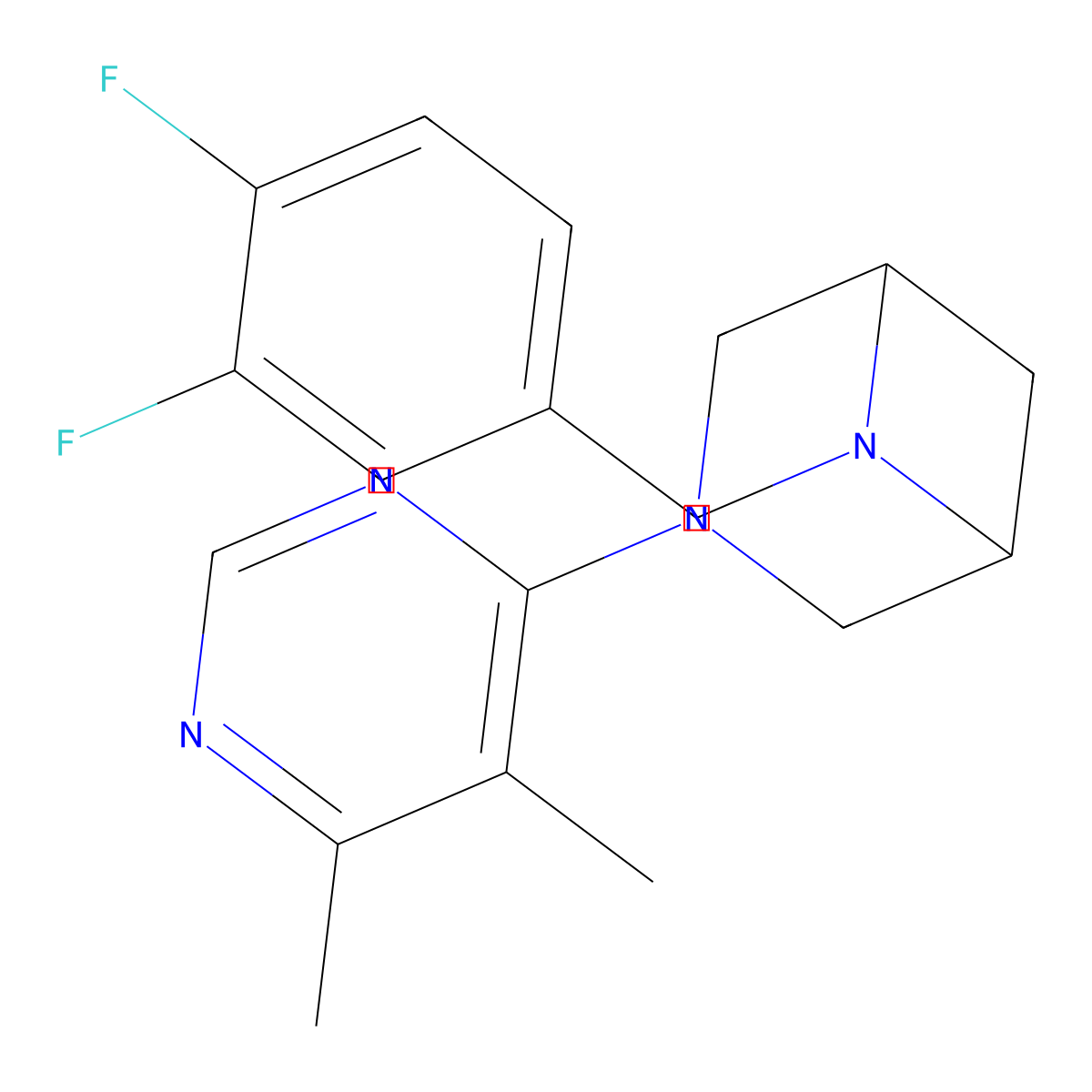 6-[(3,4-Difluorophenyl)methyl]-3-(5,6-dimethylpyrimidin-4-yl)-3,6-diazabicyclo[3.1.1]heptane molecular structure, CAS 3054637-46-3