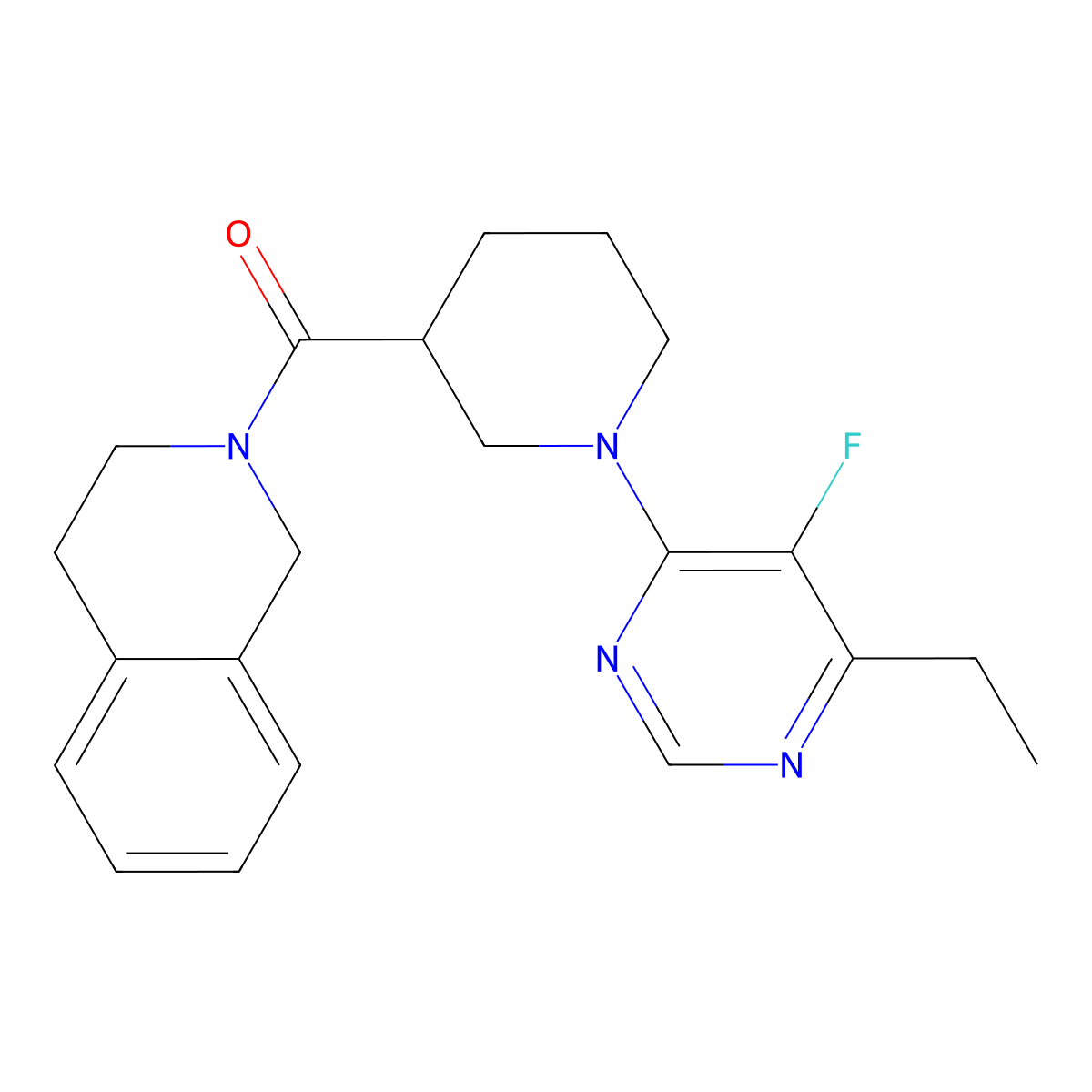 2-[1-(6-Ethyl-5-fluoropyrimidin-4-yl)piperidine-3-carbonyl]-1,2,3,4-tetrahydroisoquinoline molecular structure, CAS 3054637-53-2