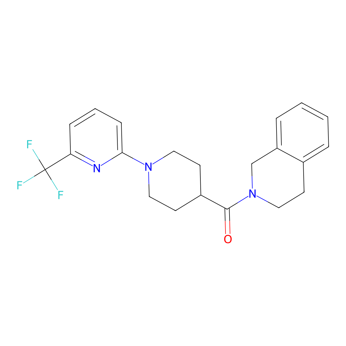 2-{1-[6-(Trifluoromethyl)pyridin-2-yl]piperidine-4-carbonyl}-1,2,3,4-tetrahydroisoquinoline molecular structure, CAS 3054637-62-3