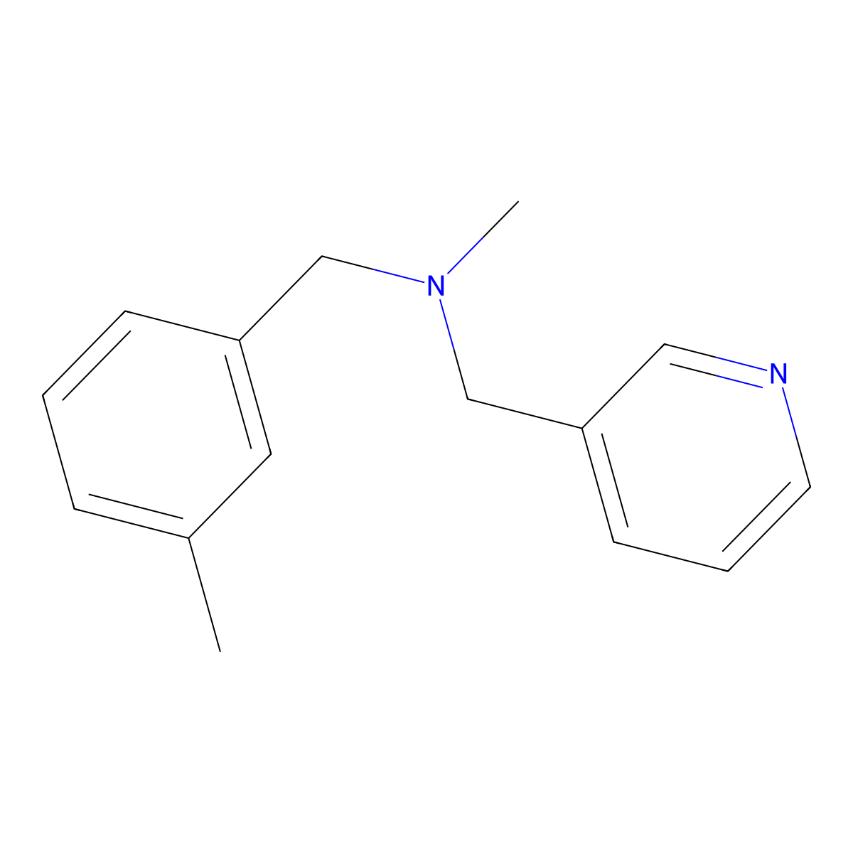 Methyl[(3-methylphenyl)methyl][(pyridin-3-yl)methyl]amine molecular structure, CAS 3054637-69-0