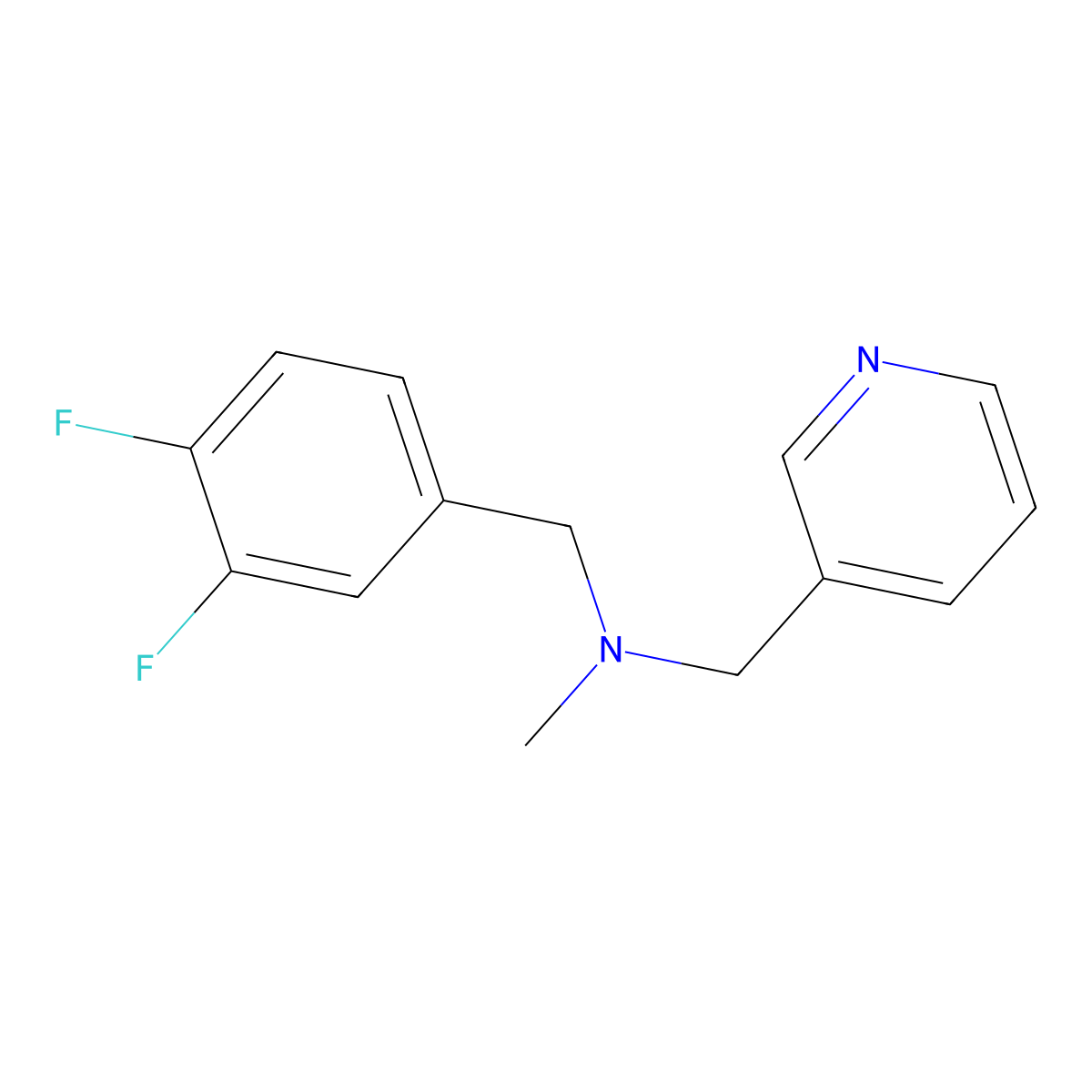 [(3,4-Difluorophenyl)methyl](methyl)[(pyridin-3-yl)methyl]amine molecular structure, CAS 3054637-77-0