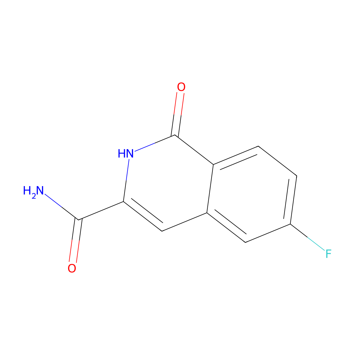 6-Fluoro-1-oxo-1,2-dihydroisoquinoline-3-carboxamide molecular structure, CAS 3054637-88-3