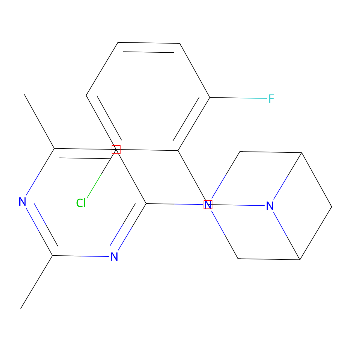 6-[(2-Chloro-6-fluorophenyl)methyl]-3-(2,6-dimethylpyrimidin-4-yl)-3,6-diazabicyclo[3.1.1]heptane molecular structure, CAS 3054637-97-4