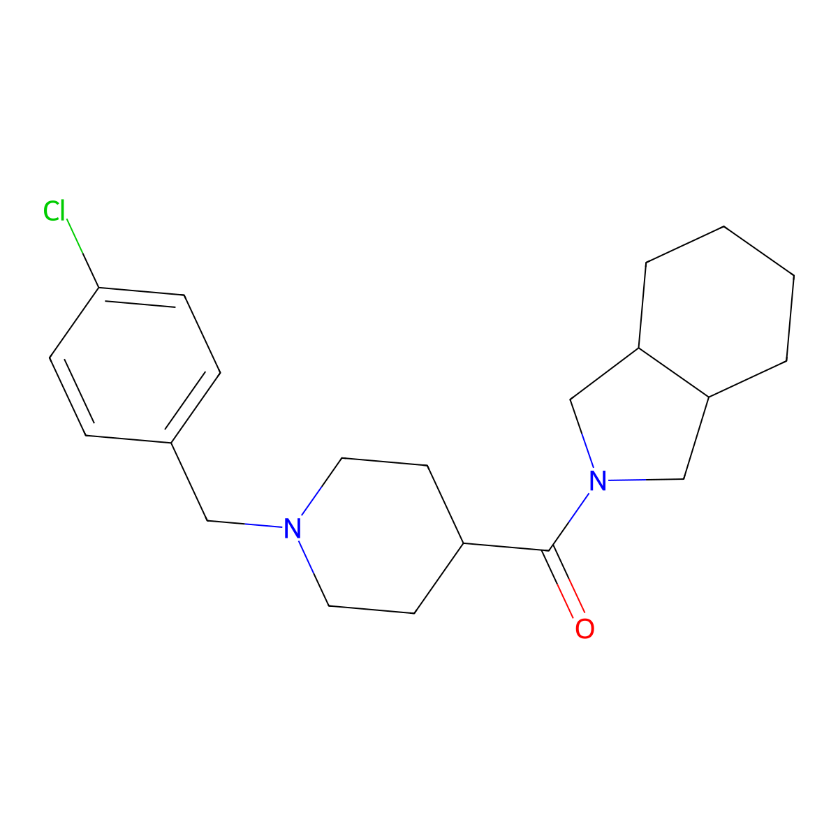 2-{1-[(4-chlorophenyl)methyl]piperidine-4-carbonyl}-octahydro-1H-isoindole molecular structure, CAS 3054638-00-2