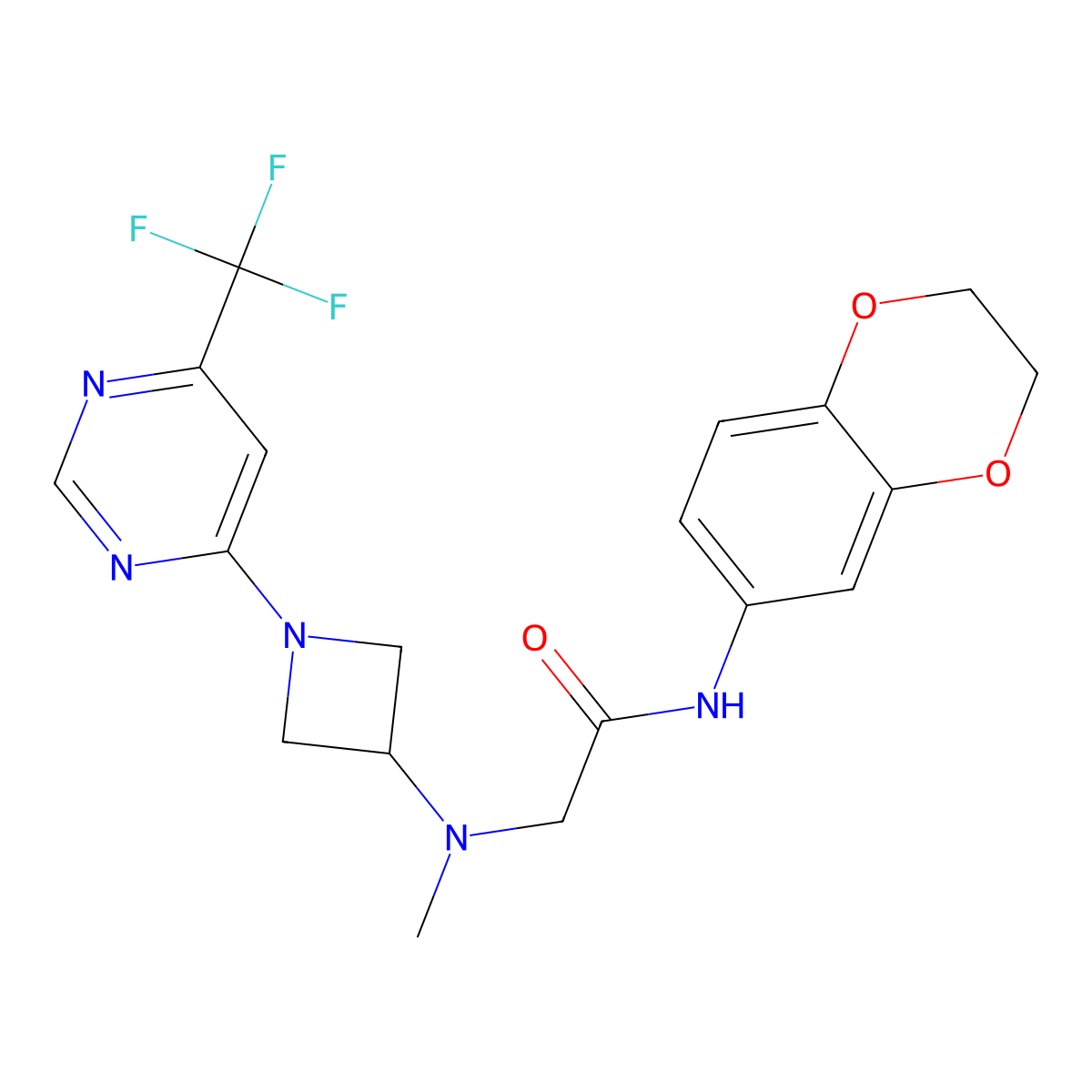 N-(2,3-dihydro-1,4-benzodioxin-6-yl)-2-[methyl({1-[6-(trifluoromethyl)pyrimidin-4-yl]azetidin-3-yl})amino]acetamide molecular structure, CAS 3054638-03-5
