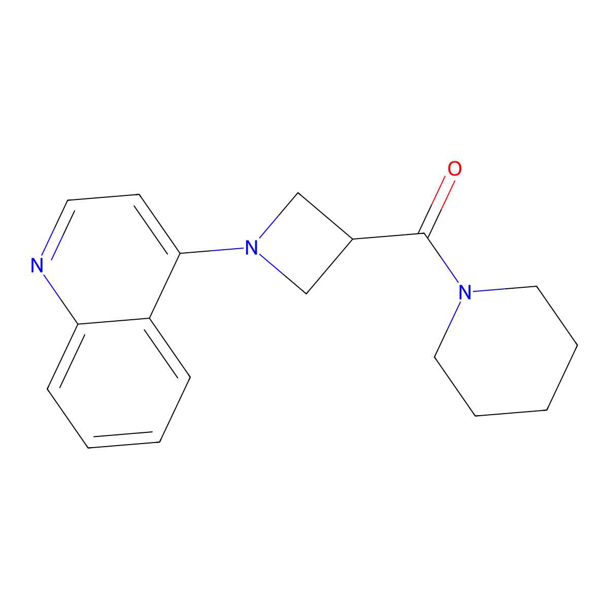 4-[3-(Piperidine-1-carbonyl)azetidin-1-yl]quinoline molecular structure, CAS 3054638-21-7