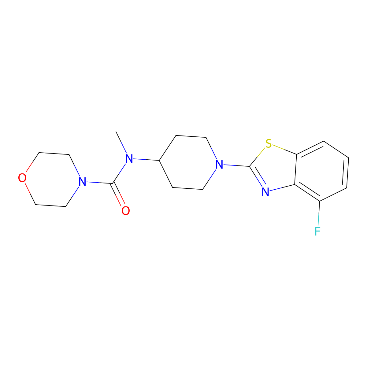 N-[1-(4-fluoro-1,3-benzothiazol-2-yl)piperidin-4-yl]-N-methylmorpholine-4-carboxamide molecular structure, CAS 3054638-36-4