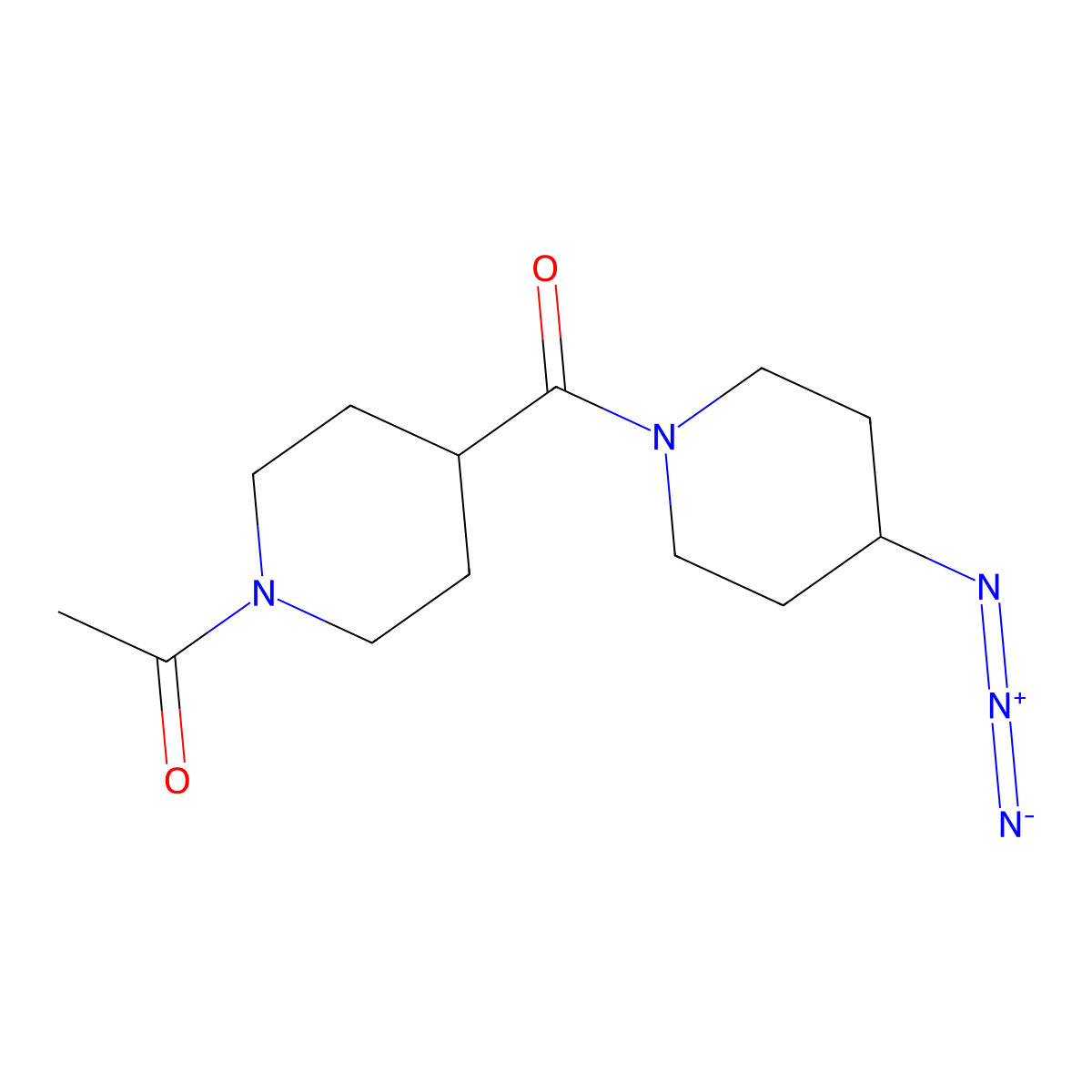 1-[4-(4-Azidopiperidine-1-carbonyl)piperidin-1-yl]ethan-1-one molecular structure, CAS 3054638-45-5